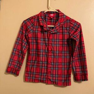 Kids Red Buffalo Check Flannel Pajamas Top